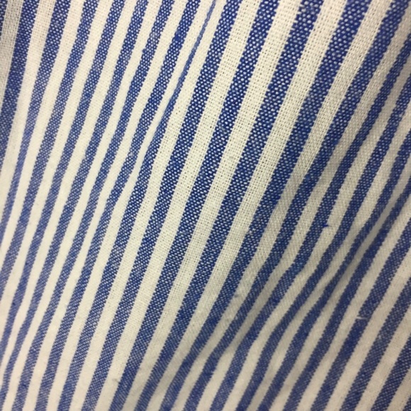 J Crew Factory Striped Flounce Cold Shoulder Linen Blend Top Size 0 - Picture 8 of 8